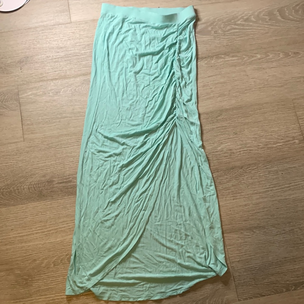 Sky blue maxi skirt with slit